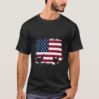 Patriottische Boer 4 Juli Kippen Amerikaanse Vlag T-shirt
