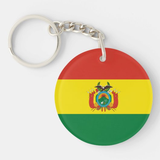 Patriottische Bolivia vlag Sleutelhanger (Voorkant)