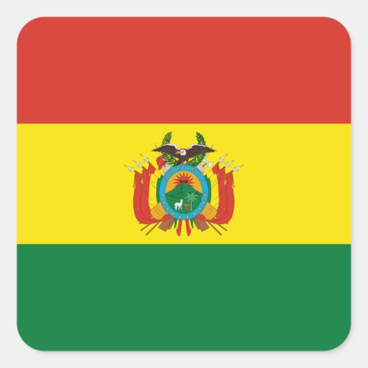 Patriottische Bolivia vlag Vierkante Sticker (Voorkant)