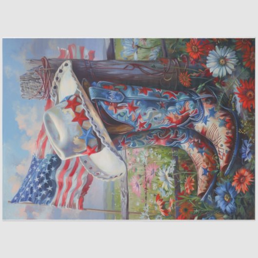 Patriottische Boots Tissuepapier (Voorkant)