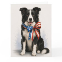 Patriottische Border Collie Wenskaart