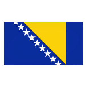 Patriottische Bosnië Herzegovina Vlag Foto Afdruk