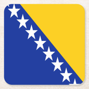 Patriottische Bosnië Herzegovina Vlag Vierkante Kartonnen Onderzetter