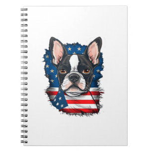 Patriottische Boston Terrier hond Puppy Amerikaans Notitieboek
