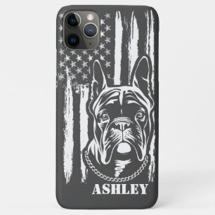 Patriottische Boston Terrier VS Vlag Hond iPhone 11 Pro Max Hoesje