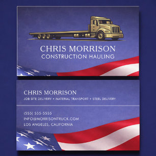 Patriottische Bouw Transport Truck Vervoer Visitekaartje
