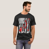Patriottische Bow Hunting Deer Hunter Flag America T-shirt (Voorkant volledig)