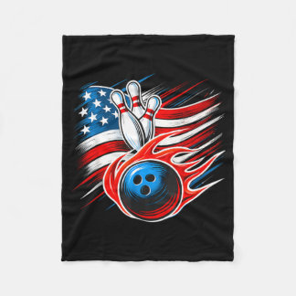 Patriottische Bowling Sportliefhebbers Fan VS Vlag Fleece Deken