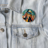 Patriottische Boy Round Button (In situ)
