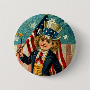 Patriottische Boy Round Button