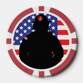 Patriottische brandweerman vlag ontwerp poker chips