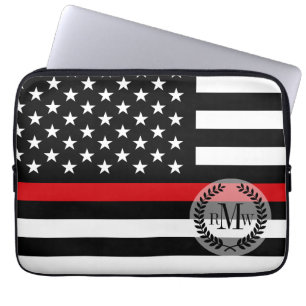 Patriottische brandweerstijl Amerikaanse vlag Laptop Sleeve