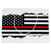 Patriottische brandweerstijl Amerikaanse vlag Large Cadeauzakje (Voorkant)