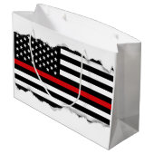 Patriottische brandweerstijl Amerikaanse vlag Large Cadeauzakje (Achterkant Gekanteld)