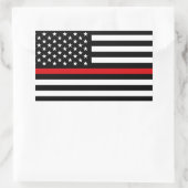 Patriottische brandweerstijl Amerikaanse vlag Rechthoekige Sticker (Tas)
