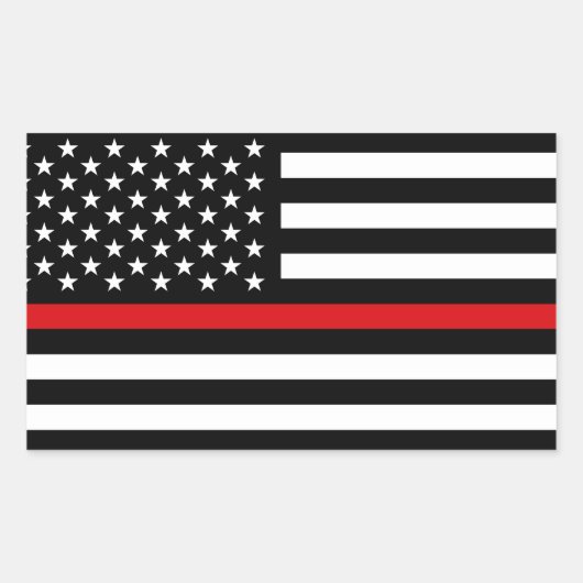Patriottische brandweerstijl Amerikaanse vlag Rechthoekige Sticker (Voorkant)