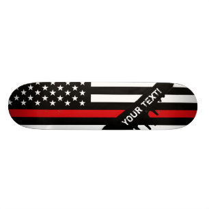 Patriottische brandweerstijl Amerikaanse vlag Skateboard