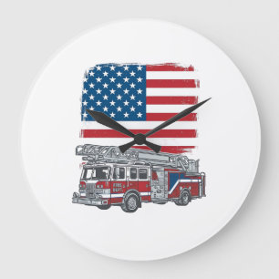 Patriottische brandweerwagen Amerikaanse vlag vint Grote Klok