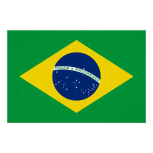 Patriottische Brazilië Vlag Poster Perfect Poster