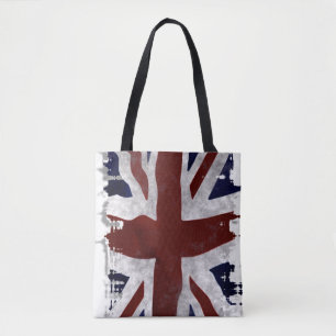 Patriottische Britse vlag in grunge stijl Draagtas