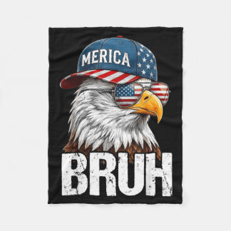 Patriottische Bro Adelaar Usa Vlag Grappige Vierde Fleece Deken