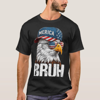 Patriottische Bro Adelaar Usa Vlag Grappige Vierde T-shirt