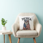 Patriottische Bulldog 'Merica Vintage Vector T-shi Kussen (Stoel)