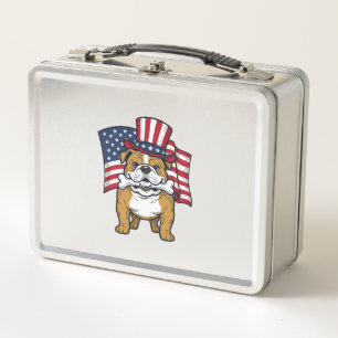 Patriottische Bulldog Met Vlag Vectorontwerp_1