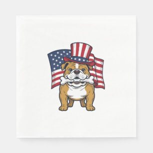 Patriottische Bulldog Met Vlag Vectorontwerp_1 Servet