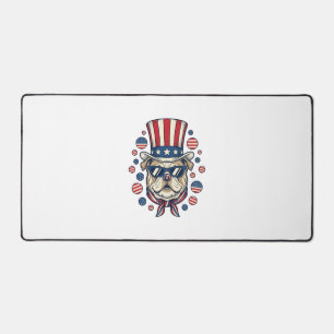 Patriottische Bulldog Vintage Gravure Shirt Ontwer Bureaumat
