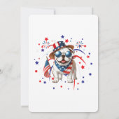 Patriottische Bulldog Woof je blij 4 juli Kaart (Achterkant)