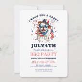 Patriottische Bulldog Woof je blij 4 juli Kaart (Voorkant)