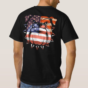 Patriottische bulledog op 4 juli 2008 t-shirt