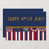 Patriottische Bunting Vlaggen Gelukkig 4th van Jul (Voorkant / Achterkant)