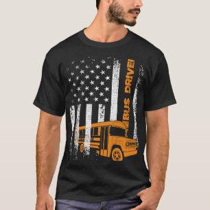 Patriottische buschauffeur USA American Flag Schoo T-shirt