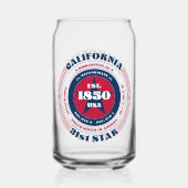 Patriottische California Typography Drinkware Set Blikvorm Glas (Achterkant)