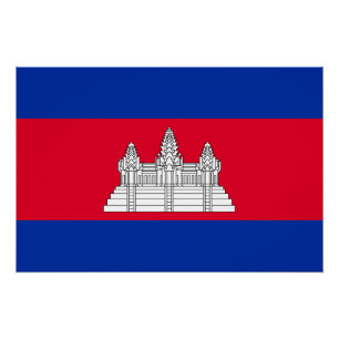 Patriottische Cambodja Vlag Perfect Poster