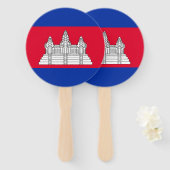 Patriottische Cambodjaanse vlag Handwaaier (Voorkant en achterkant)