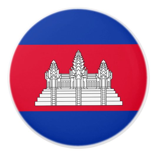 Patriottische Cambodjaanse vlag Keramische Knop (Voorkant)