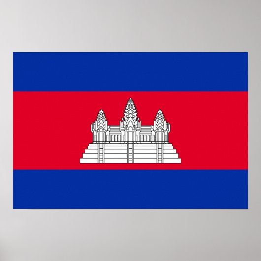 Patriottische Cambodjaanse vlag Poster (Voorkant)