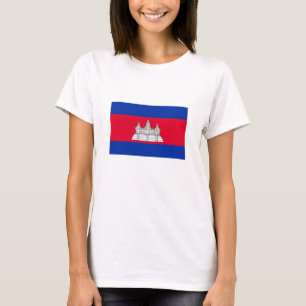 Patriottische Cambodjaanse vlag T-shirt