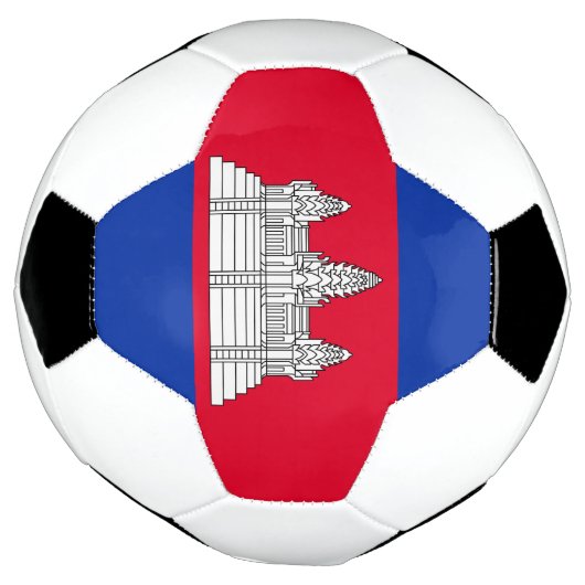 Patriottische Cambodjaanse vlag Voetbal (Gedraaid)