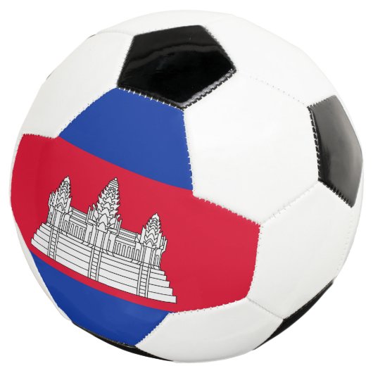 Patriottische Cambodjaanse vlag Voetbal (Drie kwart)
