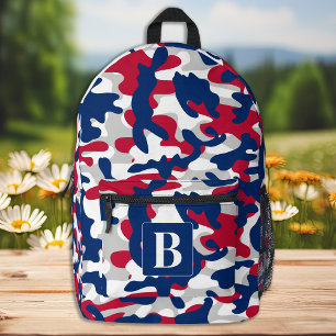 Patriottische Camo gepersonaliseerde Monogram Camo Bedrukte Rugzak