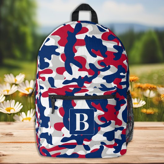Patriottische Camo gepersonaliseerde Monogram Camo Bedrukte Rugzak