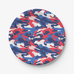 Patriottische Camo Rood Wit Blauw USA Amerikaanse Papieren Bordje