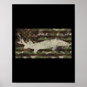 Patriottische Camo VS Vlag Steur Vissen Poster