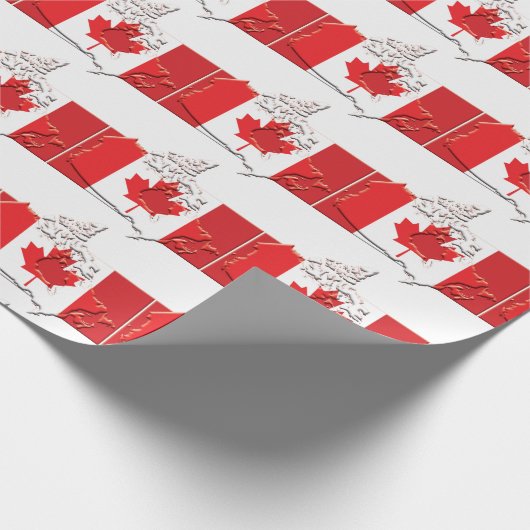Patriottische CANADA FLAG Canadian Map Maple Leaf Cadeaupapier (Hoek)