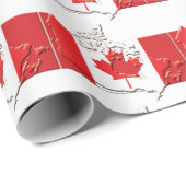Patriottische CANADA FLAG Canadian Map Maple Leaf Cadeaupapier (Rol Hoek)