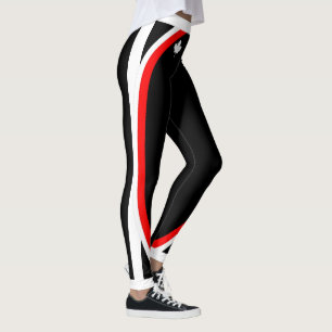 Patriottische Canada Maple met naam en zijstrepen Leggings